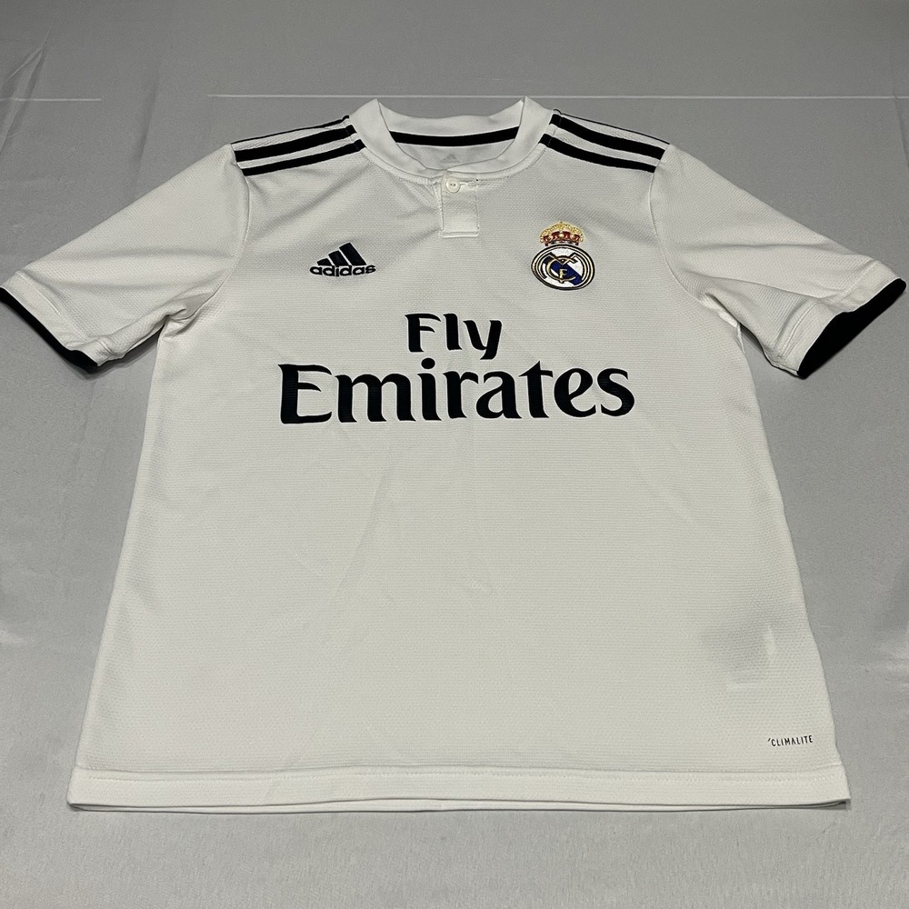 Adidas Real Madrid 2018/19 Home Soccer Jersey YOUTH Size Large